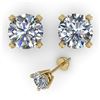 Image 2 : 1.50 CTW VS/SI Diamond Stud Designer Earrings 14K Yellow Gold - REF-243M2F - 38369