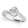 Image 2 : 1.17 CTW Certified VS/SI Diamond Bypass Solitaire 2Pc Wedding Set 14K White Gold - REF-210M9F - 3182