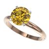 Image 1 : 2.50 CTW Certified Intense Yellow SI Diamond Solitaire Ring 10K Rose Gold - REF-836N4A - 32951