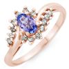 Image 1 : 0.55 CTW Tanzanite & Diamond Ring 18K Rose Gold - REF-41M8F - 10323