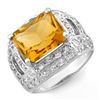 Image 1 : 5.0 CTW Citrine & Diamond Ring 14K White Gold - REF-71Y8X - 10374