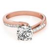 Image 1 : 0.91 CTW Certified VS/SI Diamond Bypass Solitaire Ring 18K Rose Gold - REF-190R7K - 27676