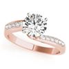 Image 2 : 0.91 CTW Certified VS/SI Diamond Bypass Solitaire Ring 18K Rose Gold - REF-190R7K - 27676