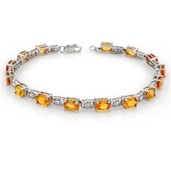 11.0 CTW Yellow Sapphire Bracelet 10K White Gold - REF-69R3K - 11473