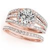 Image 1 : 1.40 CTW Certified VS/SI Diamond Solitaire 2Pc Wedding Set 14K Rose Gold - REF-226M4F - 32010