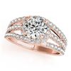 Image 2 : 1.40 CTW Certified VS/SI Diamond Solitaire 2Pc Wedding Set 14K Rose Gold - REF-226M4F - 32010