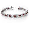 Image 1 : 4.22 CTW Ruby & Diamond Bracelet 14K White Gold - REF-86W9H - 13621