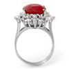 Image 2 : 6.30 CTW Ruby & Diamond Ring 18K White Gold - REF-134R4K - 13064