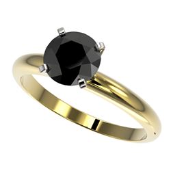 1.50 CTW Fancy Black VS Diamond Solitaire Engagement Ring 10K Yellow Gold - REF-47R3K - 32927