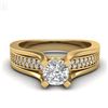 Image 2 : 1.01 CTW Cushion Cut VS/SI Diamond Micro Pave Ring 18K Yellow Gold - REF-200A2V - 37162
