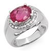 Image 1 : 3.83 CTW Pink Tourmaline & Diamond Ring 10K White Gold - REF-86W4H - 10139