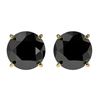 Image 1 : 2.09 CTW Fancy Black VS Diamond Solitaire Stud Earrings 10K Yellow Gold - REF-43N5A - 36648