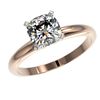 Image 2 : 1.25 CTW Certified VS/SI Quality Cushion Cut Diamond Solitaire Ring 10K Rose Gold - REF-372M3F - 329