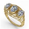 Image 2 : 2 CTW Past Present Future VS/SI Oval Cut Diamond Ring 18K Yellow Gold - REF-421Y6X - 36067