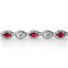 Image 2 : 4.17 CTW Ruby & Diamond Bracelet 14K White Gold - REF-63H6M - 14303