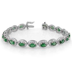 10.0 CTW Emerald Bracelet 18K White Gold - REF-161N8A - 11539