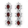 Image 1 : 2.81 CTW Ruby & Diamond Earrings 18K White Gold - REF-116N7A - 14288