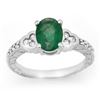 Image 2 : 2.29 CTW Emerald & Diamond Ring 14K White Gold - REF-62A4V - 13816