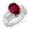 Image 2 : 5.55 CTW Ruby & Diamond Ring 14K White Gold - REF-78Y2X - 11702