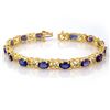 Image 1 : 12.05 CTW Tanzanite & Diamond Bracelet 10K Yellow Gold - REF-94Y4X - 10904