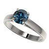 Image 1 : 1.28 CTW Certified Intense Blue SI Diamond Solitaire Engagement Ring 10K White Gold - REF-147R7K - 3