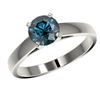 Image 2 : 1.28 CTW Certified Intense Blue SI Diamond Solitaire Engagement Ring 10K White Gold - REF-147R7K - 3