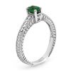 Image 2 : 0.76 CTW Emerald & Diamond Ring 18K White Gold - REF-43H6M - 13629