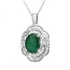 Image 2 : 4.60 CTW Emerald & Diamond Pendant 18K White Gold - REF-200M2F - 14245