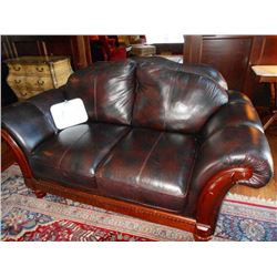 6 ft. Two Cushion Leather Sofa