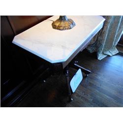 Antique Walnut Marble Top Antique Lamp Table