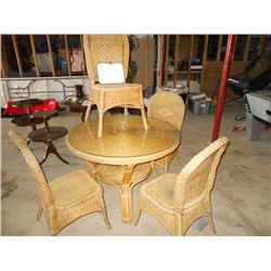 4PC Beige Wicker Set