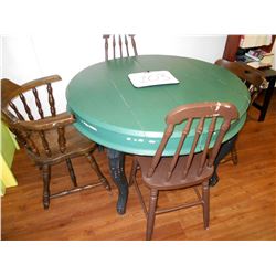 ANTIQUE TABLE & CHAIRS