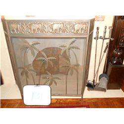 Metal Elephant Design Fire Place Screen