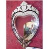 Image 2 : Unusual Glass Heart  Beveled Etched Mirror