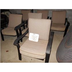 Set of 6 Aluminum Upholstered Lawn Chairs