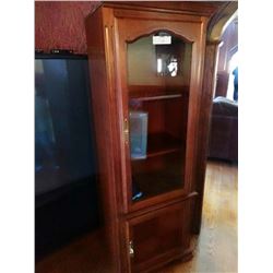 Wood Glass Front Living Room Cabinet