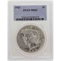 1923 $1 Peace Silver Dollar Coin PCGS MS63