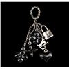 Image 1 : Louis Vuitton Black Flowers and Heart Charm Pendant Necklace