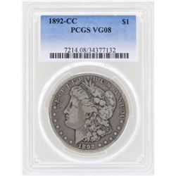 1892-CC $1 Morgan Silver Dollar Coin PCGS VG08