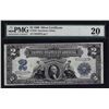 Image 1 : 1899 $2 Mini-Porthole Silver Certificate Note PMG Very Fine 20