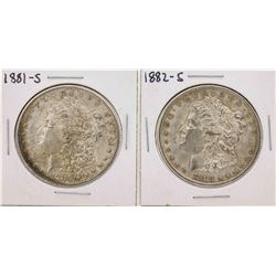 Set of 1881-S to 1882-S $1 Morgan Silver Dollar Coins