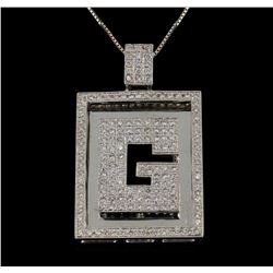 14KT-18KT White Gold 3.50 ctw Diamond Pendant with Chain