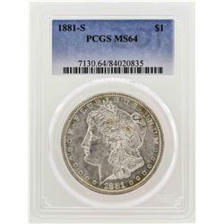 1881-S $1 Morgan Silver Dollar Coin PCGS MS64