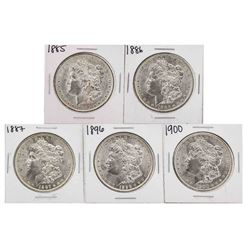 Lot of (5) Assorted Date $1 Morgan Silver Dollar Coins