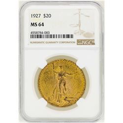 1927 $20 St. Gaudens Double Eagle Gold Coin NGC MS64