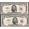 Image 1 : Lot of (2) 1953B $5 Legal Tender Notes