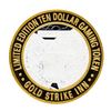 Image 1 : .999 Silver Gold Strike Inn Boulder City, Nevada $10 Limited Edition Casino Gami