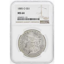 1885-O $1 Morgan Silver Dollar Coin NGC MS64