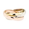 Image 1 : 14KT Rose, White and Yellow Gold Rolling Ring