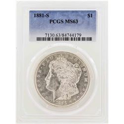 1881-S $1 Morgan Silver Dollar Coin PCGS MS63